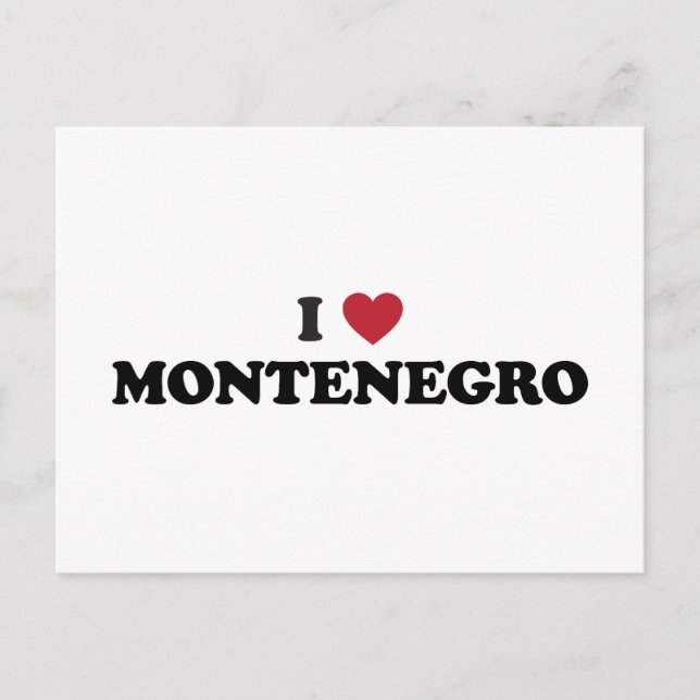 I Love Montenegro Postcard (Front)