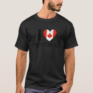 I Love Montreal Canada Heart Flag T-Shirt