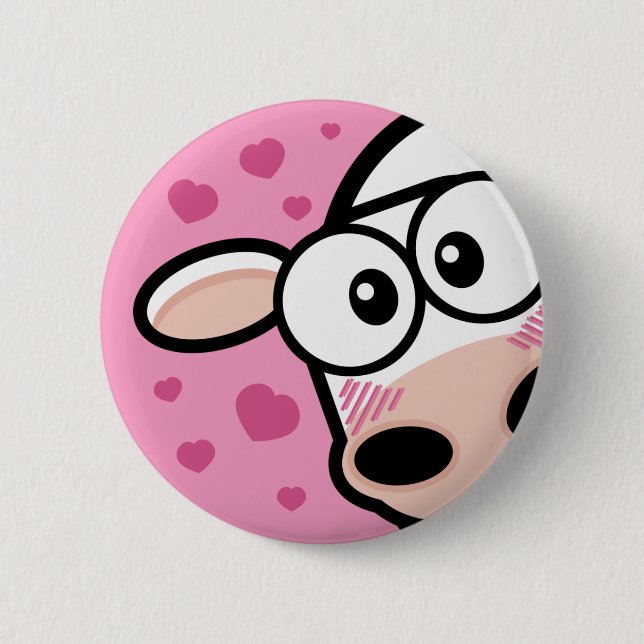 I Love Moo Cow Button (Front)