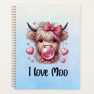 I love moo! cute scottish highland cow planner