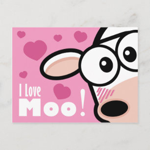 I Love Moo - Valentine's Postcard