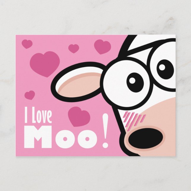 I Love Moo - Valentine's Postcard (Front)