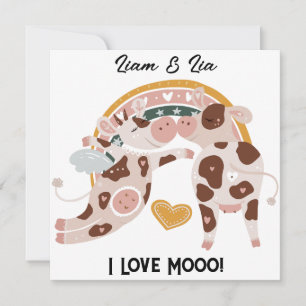 I Love Mooo Cute Cow Customised Gift Him Her      