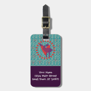 I love Moose Heart Doodle Nature Lover Design Luggage Tag