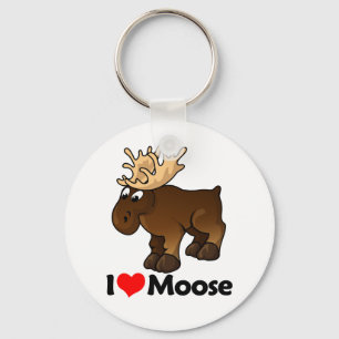 I Love Moose Key Ring