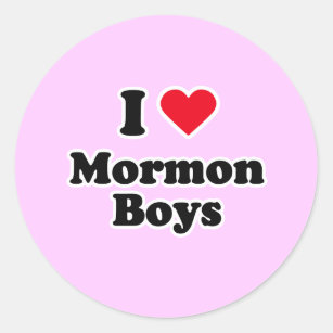 I love mormon boys classic round sticker