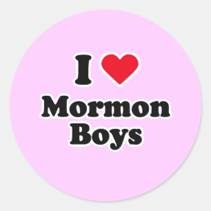 I love mormon boys classic round sticker
