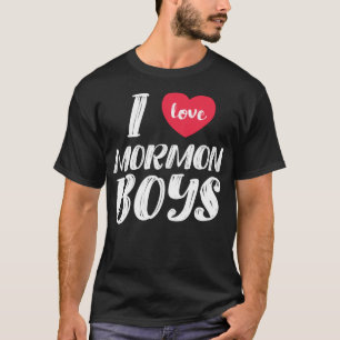 I Love Mormon Boys Heart LDS Funny Women T-Shirt