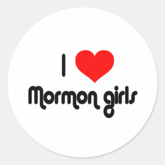 I love Mormon girls Classic Round Sticker