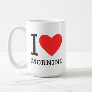 I love morning square sticker coffee mug