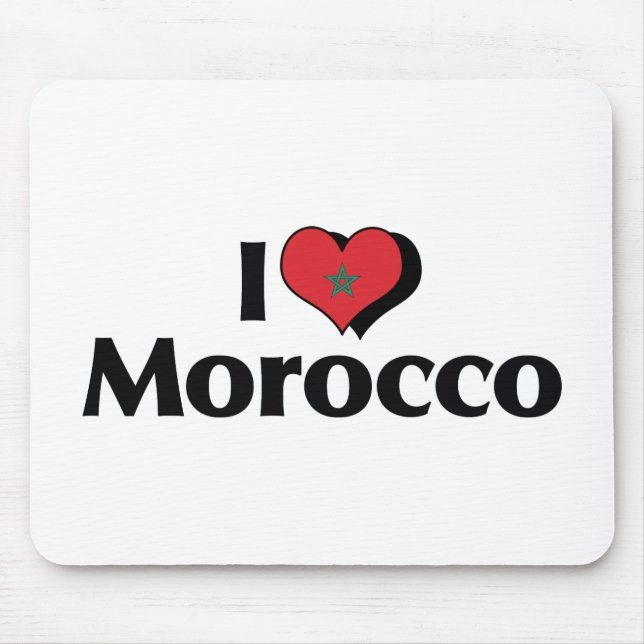 I Love Morocco Flag Mouse Mat (Front)
