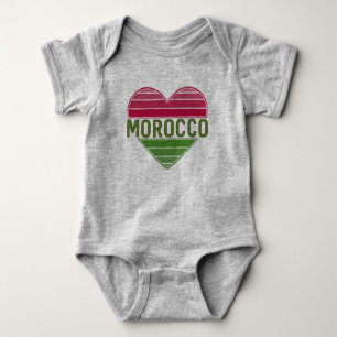 I Love Morocco, Moroccan Heart Baby Bodysuit