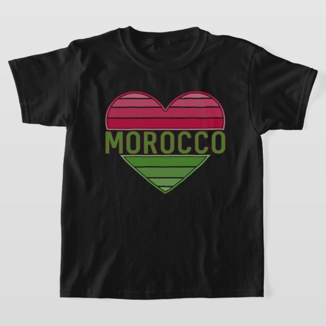 I Love Morocco, Moroccan Heart T-Shirt (Laydown)