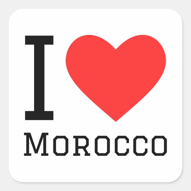 I love morocco  square sticker (Front)