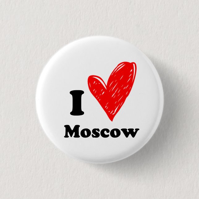 I love Moscow 3 Cm Round Badge (Front)