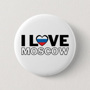I LOVE MOSCOW - For real Muscovites! 6 Cm Round Badge