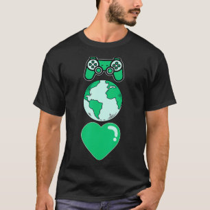 I Love Mother Earth Day Video Game Gamer Men Kids  T-Shirt