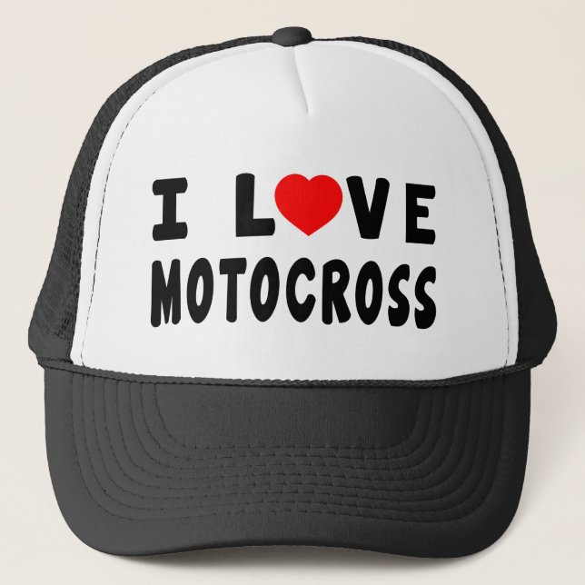 I Love Motocross Trucker Hat (Front)