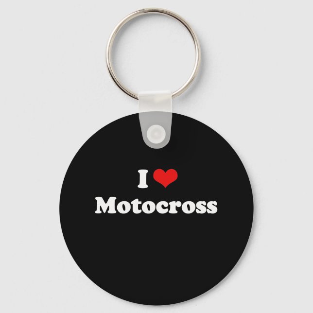 I Love Motocross Tshirt Key Ring (Front)