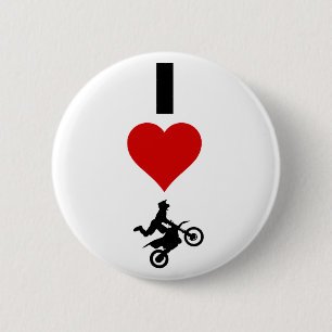 I Love Motocross (Vertical) 6 Cm Round Badge