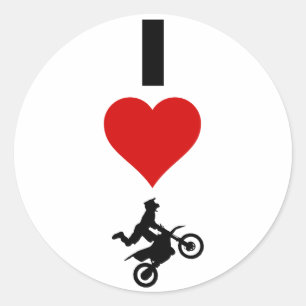 I Love Motocross (Vertical) Classic Round Sticker