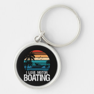 I Love Motorboating Key Ring