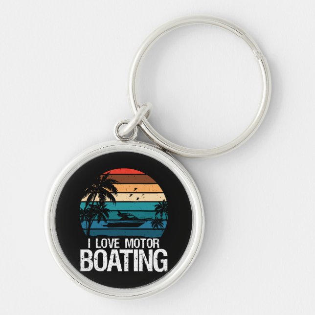 I Love Motorboating  Key Ring (Front)