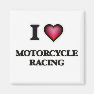 I Love Motorcycle Racing Magnet