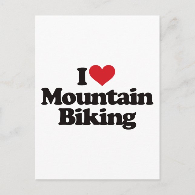 I Love Mountain Biking Postcard (Front)