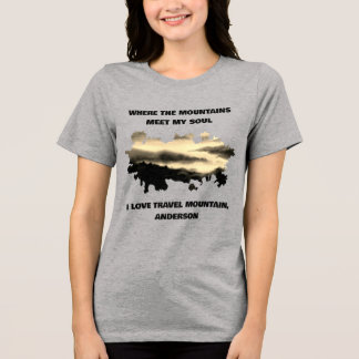 I love Mountain , Watercolor Mountain Painting Tri-Blend Shirt