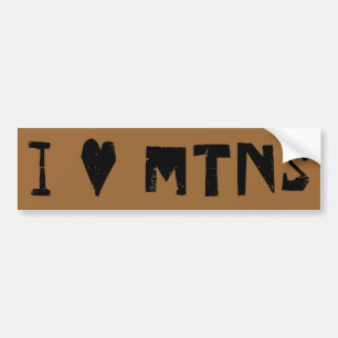 I Love Mountains Bumper Sticker
