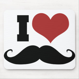 I Love Moustache Mouse Mat
