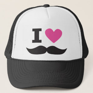 I Love Moustache - pink Trucker Hat