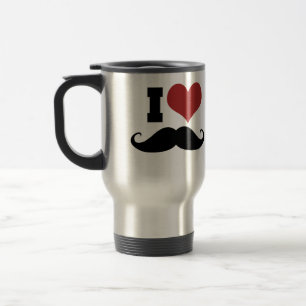 I Love Moustache Travel Mug