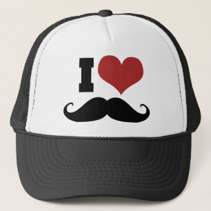 I Love Moustache Trucker Hat
