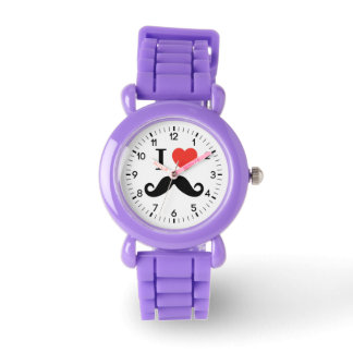 i love moustache watch