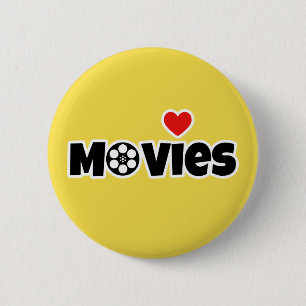 I love Movies 6 Cm Round Badge