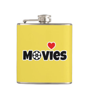 I love Movies Hip Flask