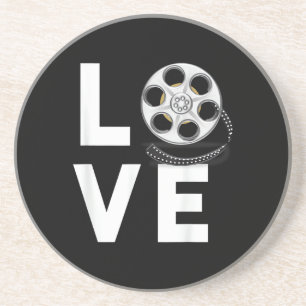 I Love Movies Movie Buff Cinema Lover Old Movie Fa Coaster