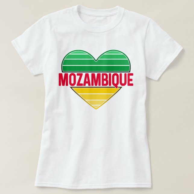 I Love Mozambique, Mozambican Heart T-Shirt (Design Front)