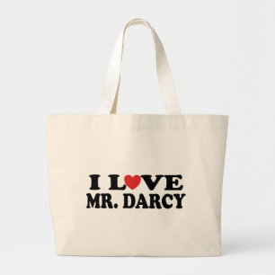 I Love Mr. Darcy Large Tote Bag