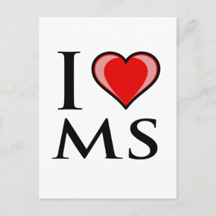 I Love MS - Mississippi Postcard