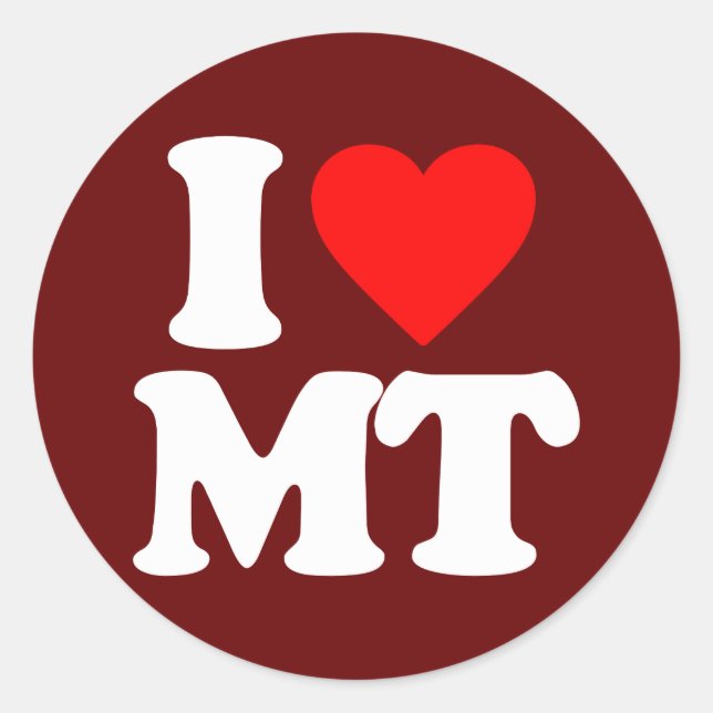 I LOVE MT CLASSIC ROUND STICKER (Front)