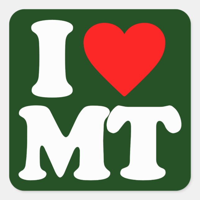 I LOVE MT SQUARE STICKER (Front)