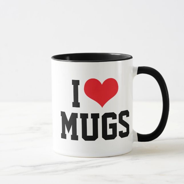 I Love Mugs - Coffee Mug Glassware Collector Gift (Right)