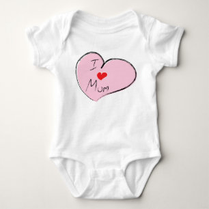 I Love Mum Baby Bodysuit