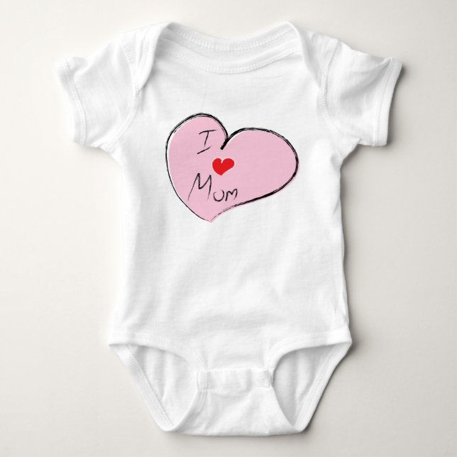I Love Mum Baby Bodysuit (Front)