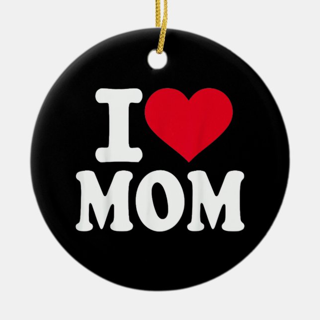 I Love Mum Ceramic Tree Decoration (Front)