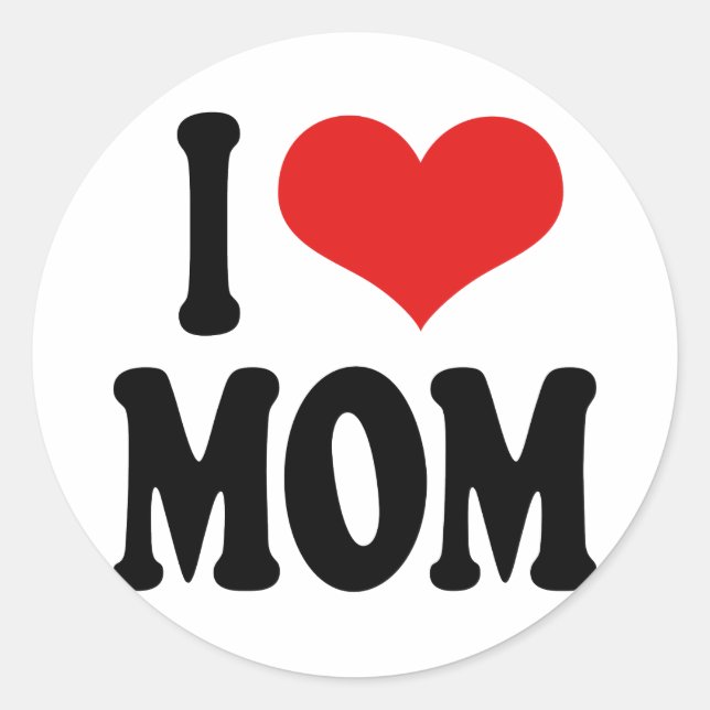 I Love Mum Classic Round Sticker (Front)
