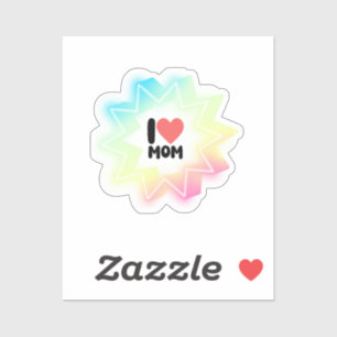 I Love Mum Colourful Neon Star